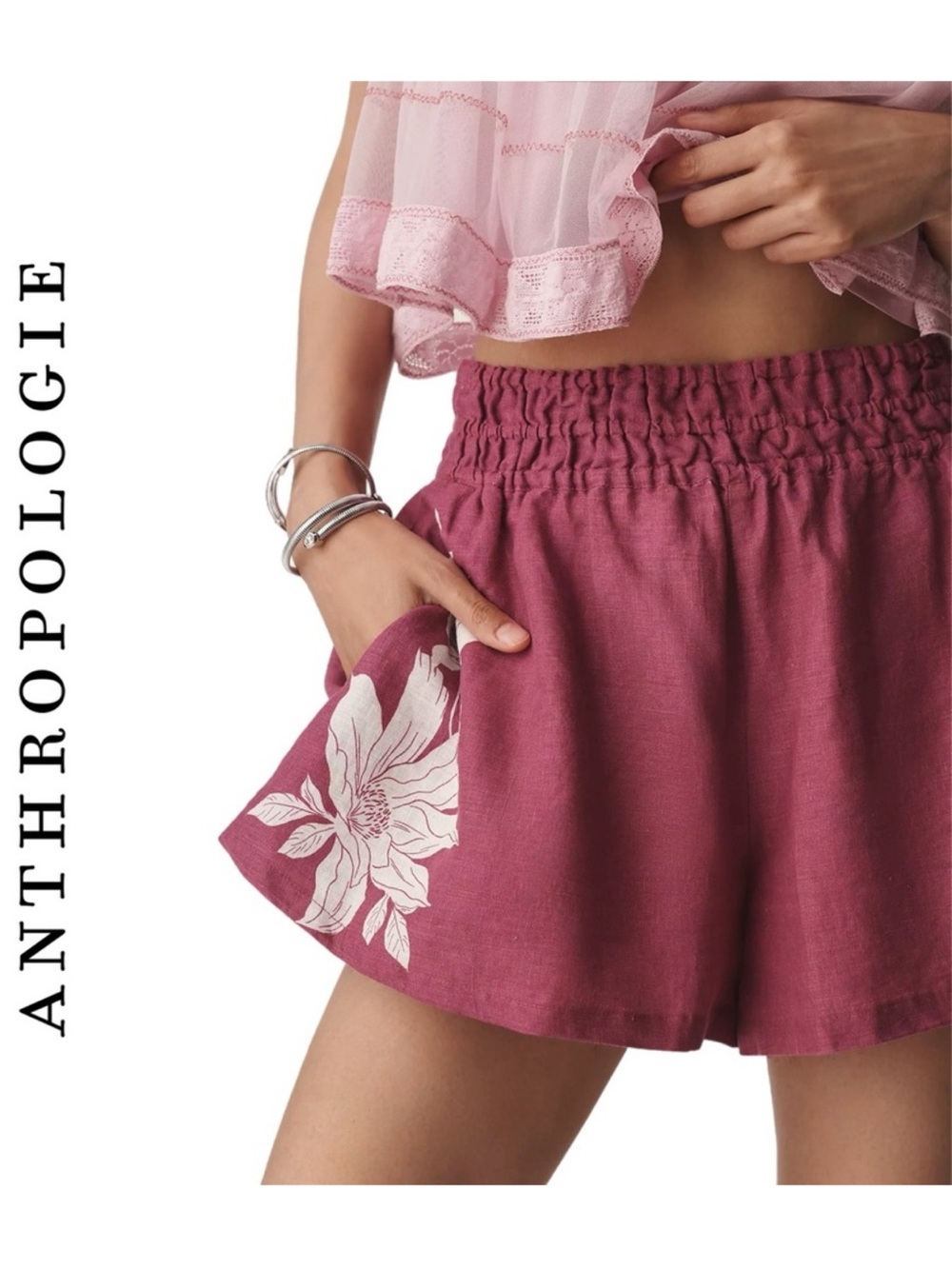 ANTHROPOLOGIE Somerset Shorts European Linen Edition Size Large L
